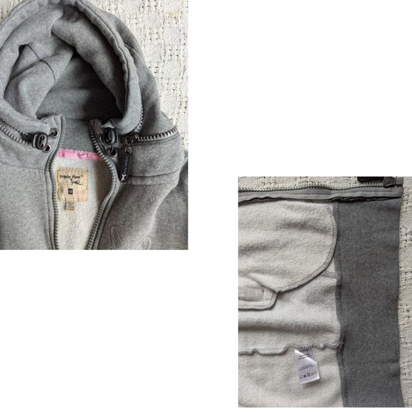 Triple Five Soul Women’s Extra Long Full Zip Hoodie Jacket Skater Logo Size M/L - Picture 7 of 7